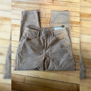 NWT American Eagle tan corduroy mom straight jean stretch